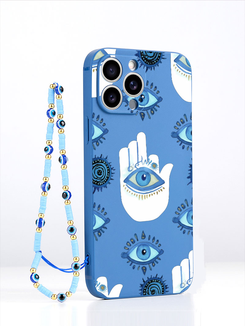 Luxury Watch Case - Luxuriöse flüssige Silikon-Handyhülle mit blauem Evil