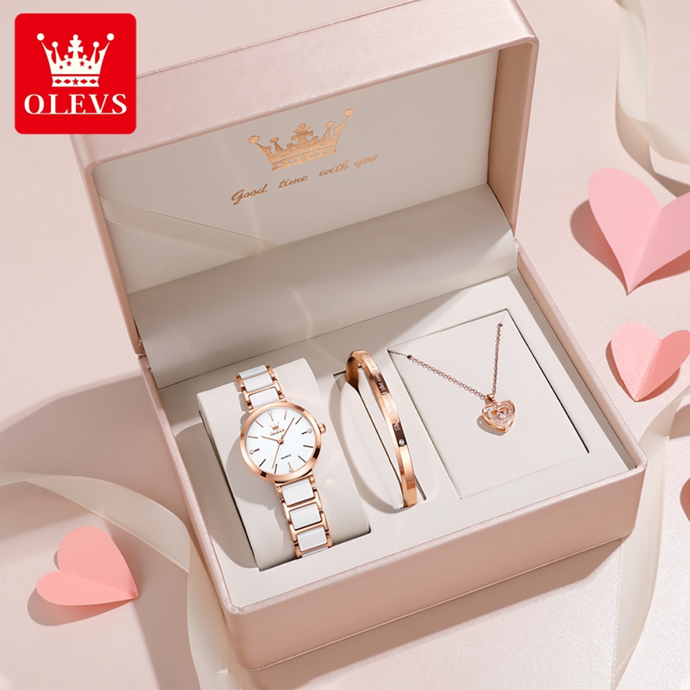 Ladies Luxury Watch - OLEVS Damenuhr 5877, luxuriöse, elegante Quarzuhr,
