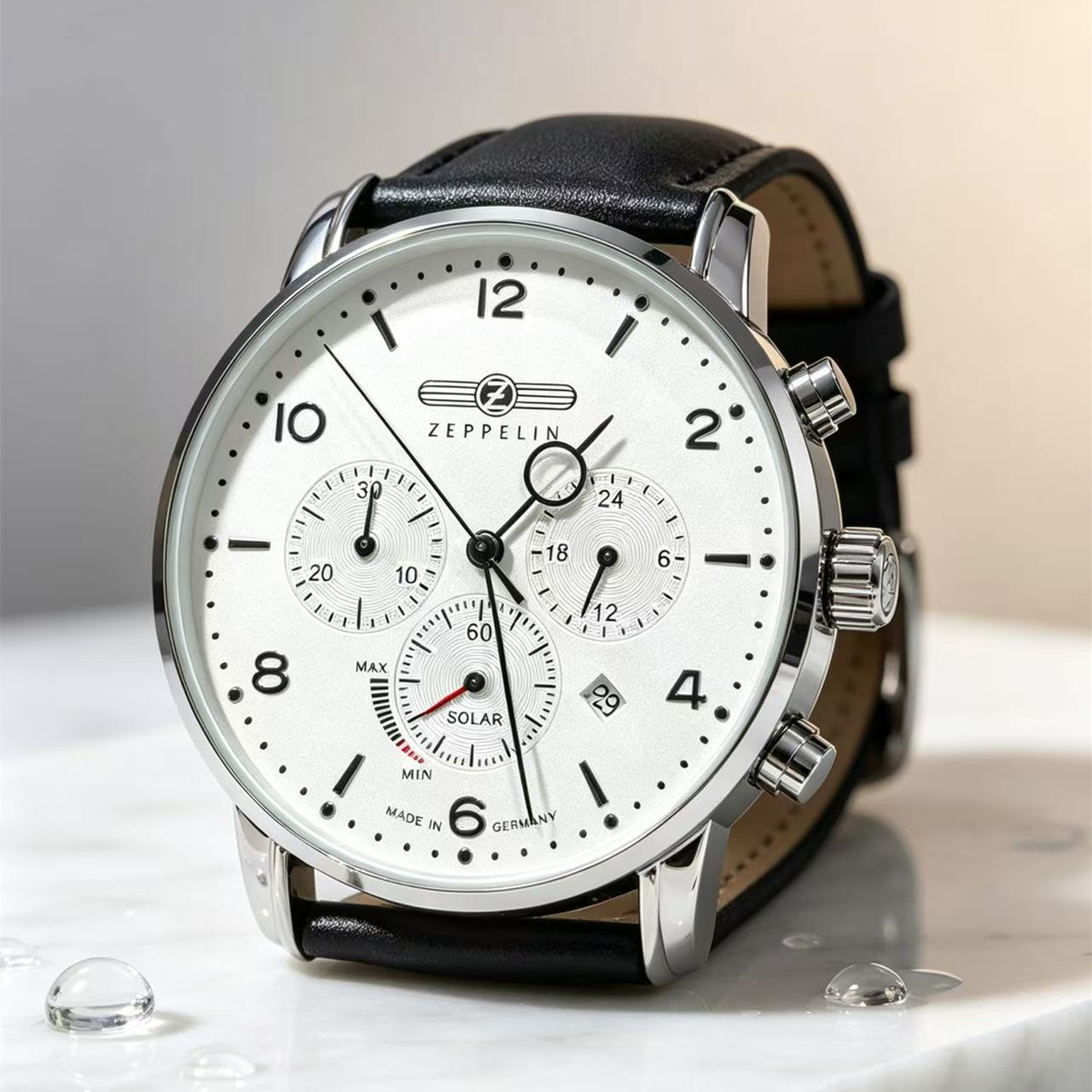 Luxury Watch Case - Zeppelin Airship Automatik-Datumsanzeige Herrenuhren Lederarmband Mode