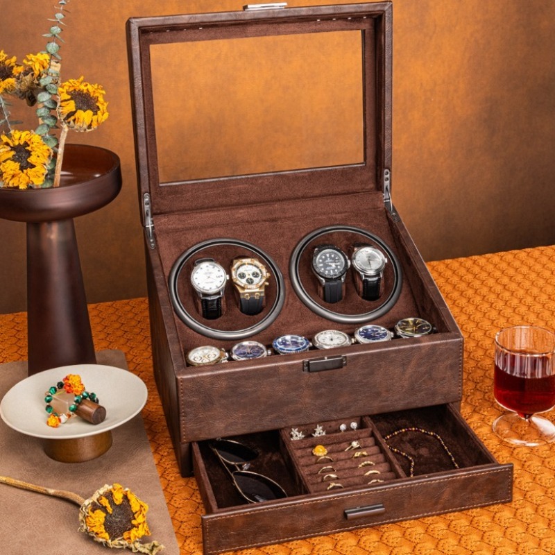 Luxury Watch Winder Box - Rotierender Uhrenbeweger für Mechanische Uhren Geräuschlose
