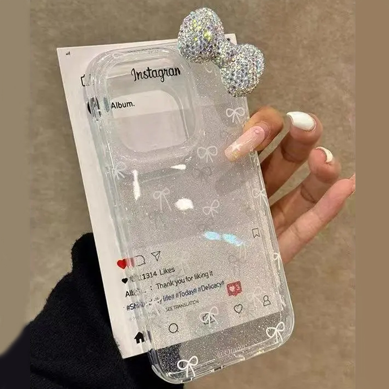 Luxury Watch Case - Luxus Funkelndes Pulver 3D Volldiamant Schleife